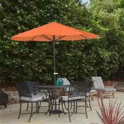 Walmart Pure Garden 50-LG1052 Patio Umbrella Outdoor Shade with Easy Crank, Terracotta - 9 ft offer