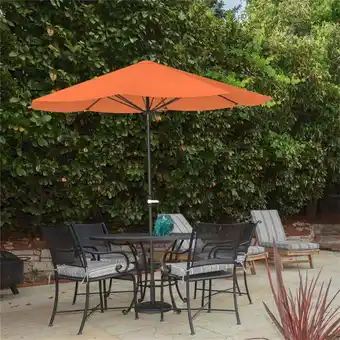 Walmart Pure Garden 50-LG1052 Patio Umbrella Outdoor Shade with Easy Crank, Terracotta - 9 ft offer