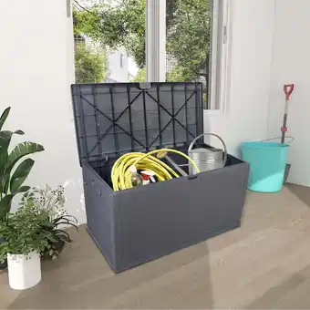 Walmart Ktaxon 120gal Outdoor Garden Plastic Storage Deck Box Waterproof Grey offer