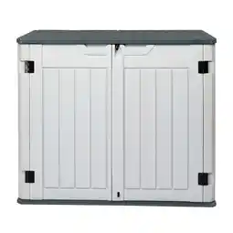 Walmart Ktaxon 260 Gallon Storage Deck Box Courtyard Storage Box HDPE Plastic,Gray offer