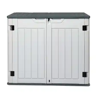 Walmart Ktaxon 260 Gallon Storage Deck Box Courtyard Storage Box HDPE Plastic,Gray offer