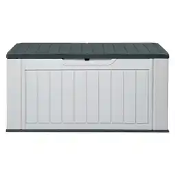 Walmart Ktaxon Storage Deck Box Courtyard Storage Box HDPE Plastic White 158 Gallon offer