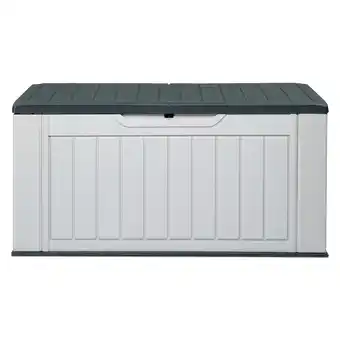 Walmart Ktaxon Storage Deck Box Courtyard Storage Box HDPE Plastic White 158 Gallon offer