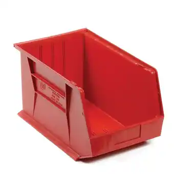 Walmart Quantum Storage Systems 4271902 Premium Plastic Hang & Stack Bin, Red - 18 x 11 x 10 in offer