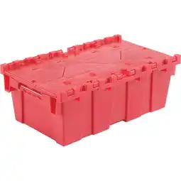 Walmart Global Industrial Plastic Attached Lid Shipping & Storage Container 19-5/8Lx11 offer