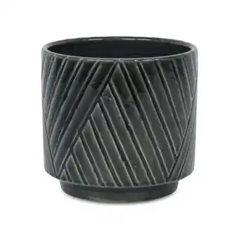 Walmart Parlora Crossed Diagonal Pattern Straight Side Ceramic Pot, Dark Gray - Large offer