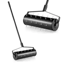 Walmart Costway 21 Manual Lawn Aerator Grass Aeration Tool Filled with Sand or Stone with Handle Black offer