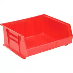 Walmart Global Industrial Plastic Hang & Stack Bin, Red - 14.75 x 16.75 x 7 in offer