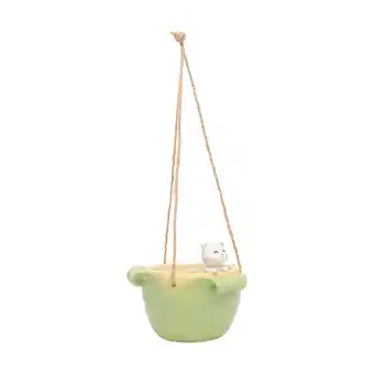 Walmart Gazechimp Hanging Flower Pot Desktop Garden Decoration Resin Flower Pot Cute white cat offer