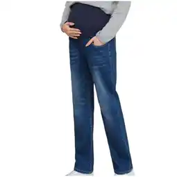 Walmart FAIWAD Women Maternity Jeans Casual Loose Elastic Waist Comfy Pregancy Denim Jeans with Pockets offer