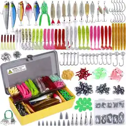 Walmart 302Pcs Fishing Accessories, Small Tackle Box with Crankbaits, Spinnerbaits, Plastic Worms, etc offer