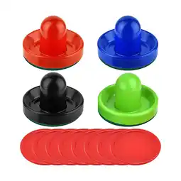 Walmart yotijay 4 Air Hockey Pushers and 8 Pucks Standard with Green Bottom Large Size 96mm 4 Colors offer