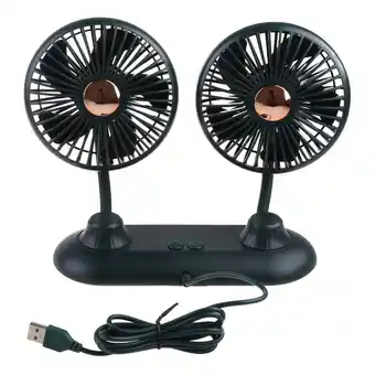 Walmart XISAOK Rotatable Dual for Head Fan 3 Speeds USB Powered Car Fan Low Noise Auto Cooler F offer