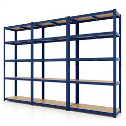 Walmart Costway 3 PCS 5 Tier Adjustable Garage Shelving Unit with 2000 lbs Max Load for Warehouse Blue offer