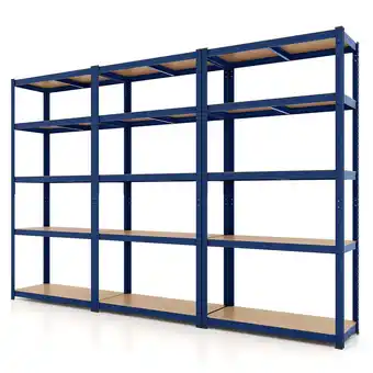 Walmart Costway 3 PCS 5 Tier Adjustable Garage Shelving Unit with 2000 lbs Max Load for Warehouse Blue offer