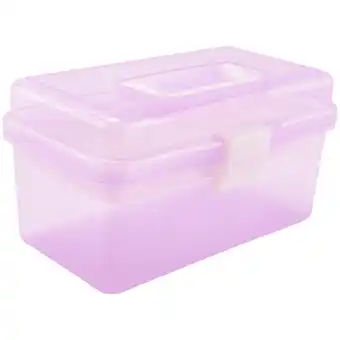 Walmart 2024 TOP! Plastic Handle 2 Layer Hardware Tools Storage Box, Clear offer