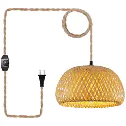 Walmart Exogio Traditional Dimmable Rattan Dome Pendant Light offer