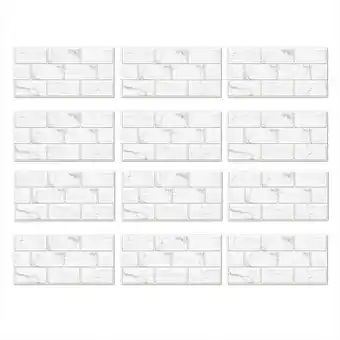 Walmart 12-Sheet Peel and Stick Backsplash Tile, Faux White Marble Look PVC on Tiles for Kitchen 12X6Inch offer