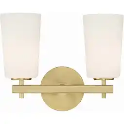 Walmart Crystorama Colton 2 Light Aged Brass Wall Mount - 14.75'' W x 11.50'' H offer