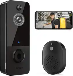 Walmart Wireless Doorbell Camera with Chime, Smart Video Doorbell Security Camera With ，Black offer