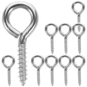 Walmart COSLUS 10pcs Screw Eye Pins Metal Eye Hooks Diy Crafts Eye Hooks Cable Fixing Hooks offer