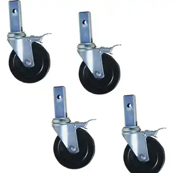 Walmart Pro-Series GSSI-C54P Heavy-Duty 5 Inch Hard Rubber Locking Caster- Set of 4 offer