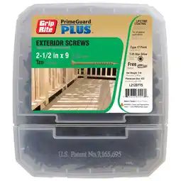 Walmart Grip-Rite Prime Guard Plus #9 x 2-1/2 in. Tan Wood to Wood Deck Screw 5lb offer