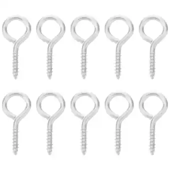 Walmart 10pcs Heavy Duty Eye Hooks Durable Metal Eye Screws Hooks Screw in Eye Hooks offer