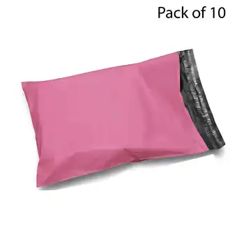 Walmart 10 Pack Pink Poly Bag Mailers | 6 x 9 Glossy Plastic Durable, Stylish, and Cost-Effective | RADYAN offer