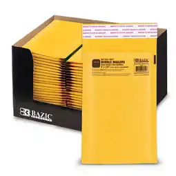 Walmart BAZIC Kraft Bubble Mailers #000 4x7.25 Self Seal Closure, Padded Cushion Envelope, Total 50 Count offer