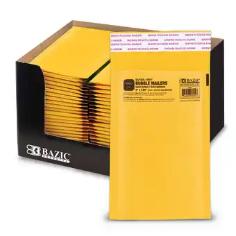 Walmart BAZIC Kraft Bubble Mailers #000 4x7.25 Self Seal Closure, Padded Cushion Envelope, Total 50 Count offer