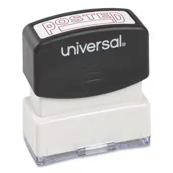 Walmart Universal UNV10065 POSTED Pre-Inked One-Color Message Stamp - Red offer