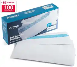 Walmart 10 Security Tinted SelfSeal Windowless Envelopes 41/8 x 91/2 - 100 Count (34100) offer