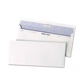 Walmart Reveal-N-Seal Envelope, #10, Commercial Flap, Self-Adhesive Closure, 4.13 x 9.5, White, 500/Box offer