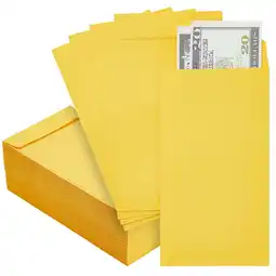 Walmart 100 Pack Money Envelopes for Cash, Payroll, Money Saving, Coins, Currency, 100GSM, Yellow (4 x 7 In) offer