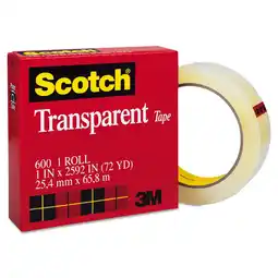 Walmart 3M #600 Transparent Cellophane Tape, 1 in x 72 yds offer