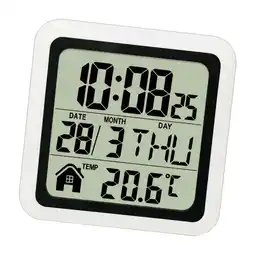 Walmart WLPZXP Digital Thermometer Digital Clock Desk Large Digital Display 12 s Display White offer