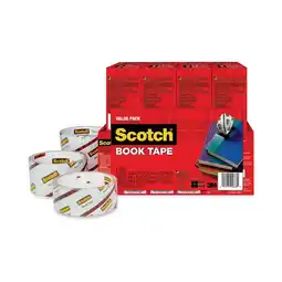 Walmart Scotch 845 Book Tape, Assorted Widths, 3 Inch Core, Crystal Clear, Pack of 8 offer