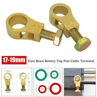 Walmart 2Pcs Replacement Pure Brass Battery Terminal Top Post Cable Terminals Wire End offer