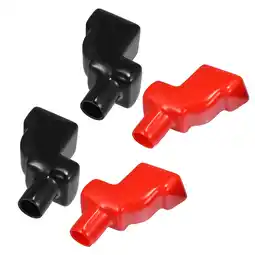 Walmart 2 Pair Battery Terminal Cover Boot Protector Cable Lug Caps for Cars Boat 2.01x1.85x1.14 Black Red offer