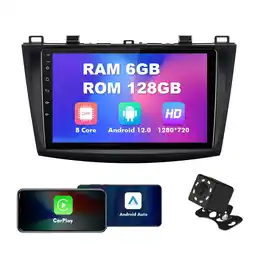 Walmart 6+128G 9 inches Android 12 Car Stereo for Mazda 3 2010-2013 QLED Touchscreen Car Radio offer