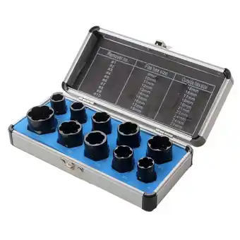 Walmart ckepdyeh 10-Piece Nut Removal Nut Damage Bolt Extractor Hexagon Nut Removal Tool Set High offer