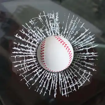 Walmart Walbest 3D Simulation Baseball Break Glass Car Window Sticker offer