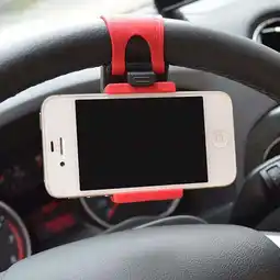 Walmart Deyuer Phone Holder, Auto Car Steering Wheel Mount Holder Rubber Band for iPhone Smartphone GPS offer