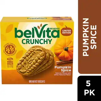 Walmart belVita Pumpkin Spice Breakfast Biscuits, 5 Packs (4 Biscuits Per Pack) offer