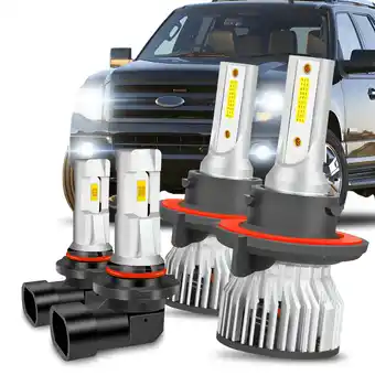 Walmart For 2007-2014 Ford Expedition LED Headlight Bulbs High Low Beam Front Fog Light Set 4pcs offer