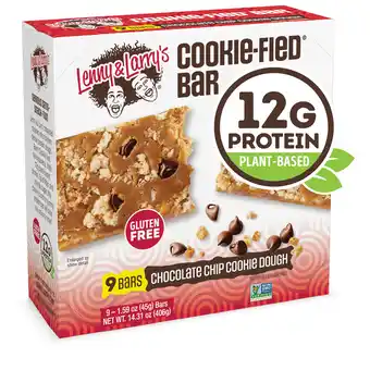 Walmart Lenny & Larry's The Complete Cookie-Fied Bar, Plant-Based Protein, Chocolate Chip Cookie Dough, 9 ct offer