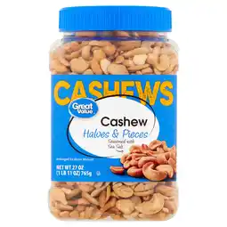 Walmart Great Value Cashew Halves & Pieces, 27 oz offer