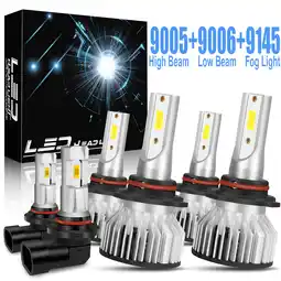 Walmart For Ford Expedition Explorer 2003 2004 2005 2006 LED Headlight Fog Light Bulbs 9005 9006 9145 6pcs offer