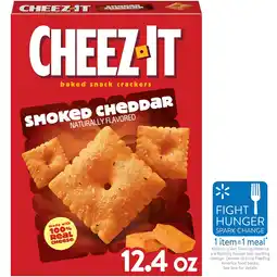 Walmart Cheez-It Smoked Cheddar Baked Snack Crackers, Lunch Snacks, 12.4 oz offer